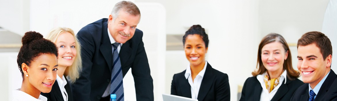 Diverse business group meeting